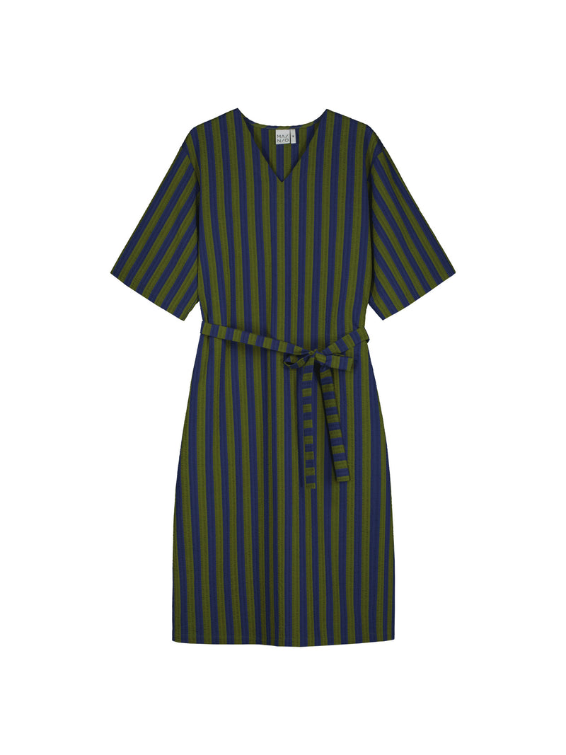 Stripy aikuisten seersucker-mekko
