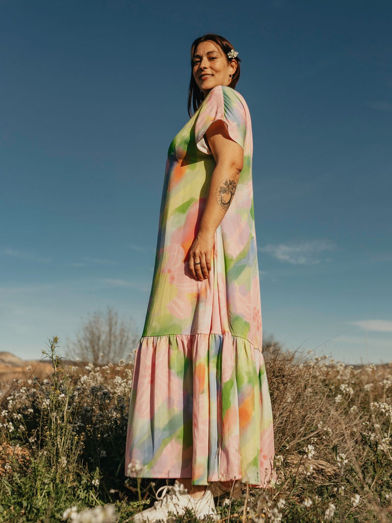 SAMPLE SALE Pink Bloom aikuisten maksimekko