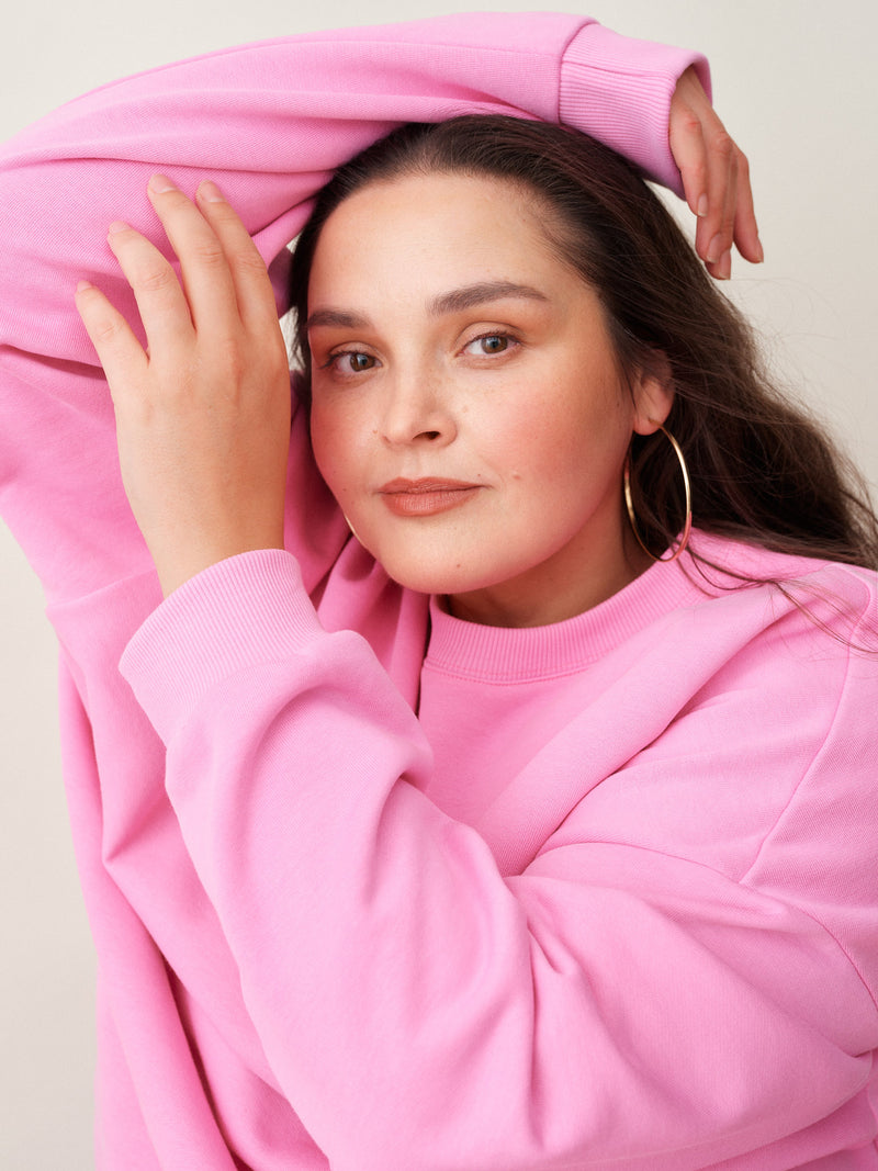 Superpower oversize-collegepaita,  More Pink