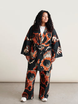 Seashell jacquard kimonotakki