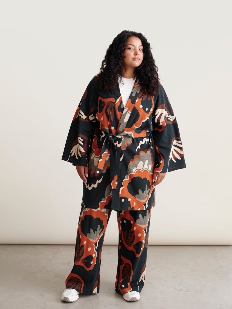 Seashell jacquard kimonotakki
