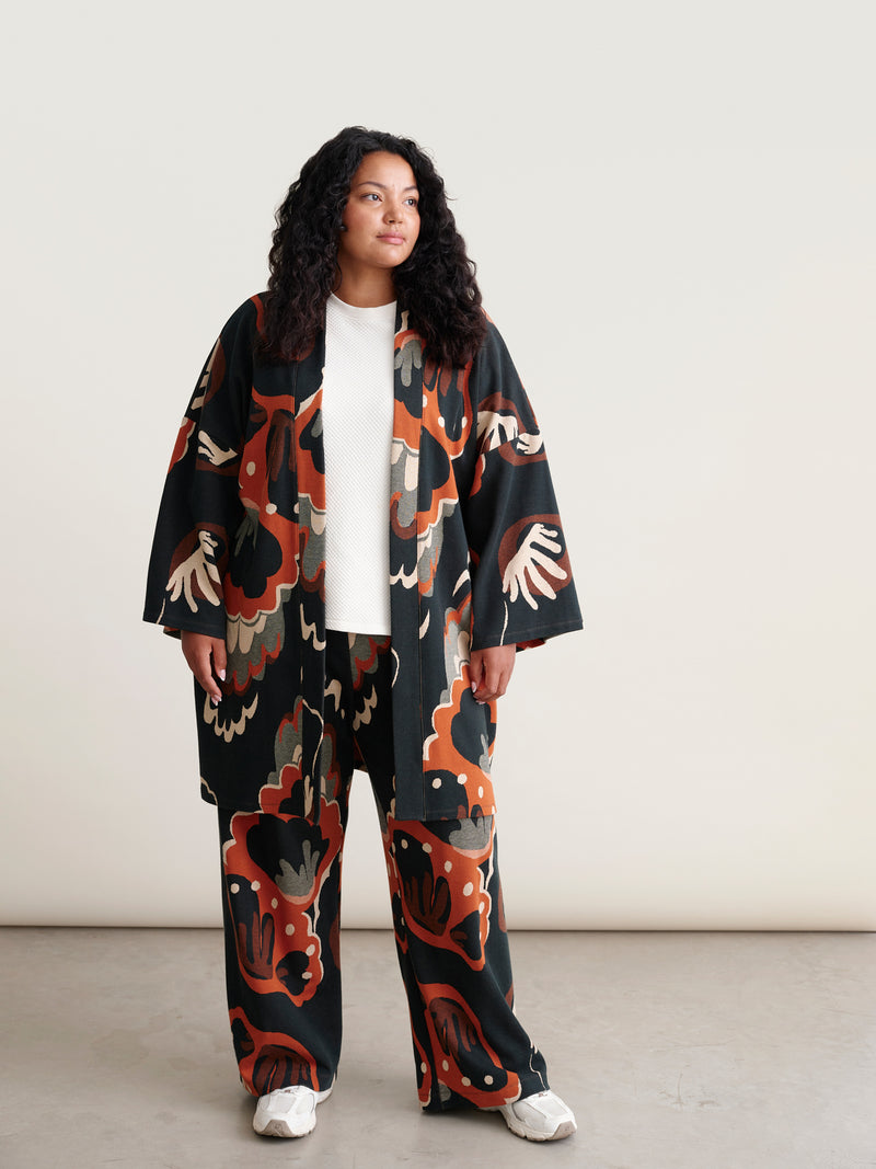 Seashell jacquard kimonotakki