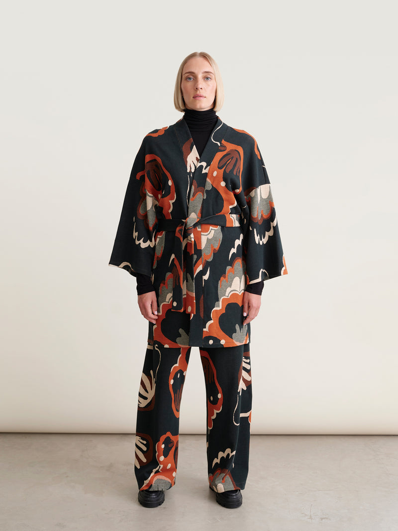 Seashell jacquard kimonotakki