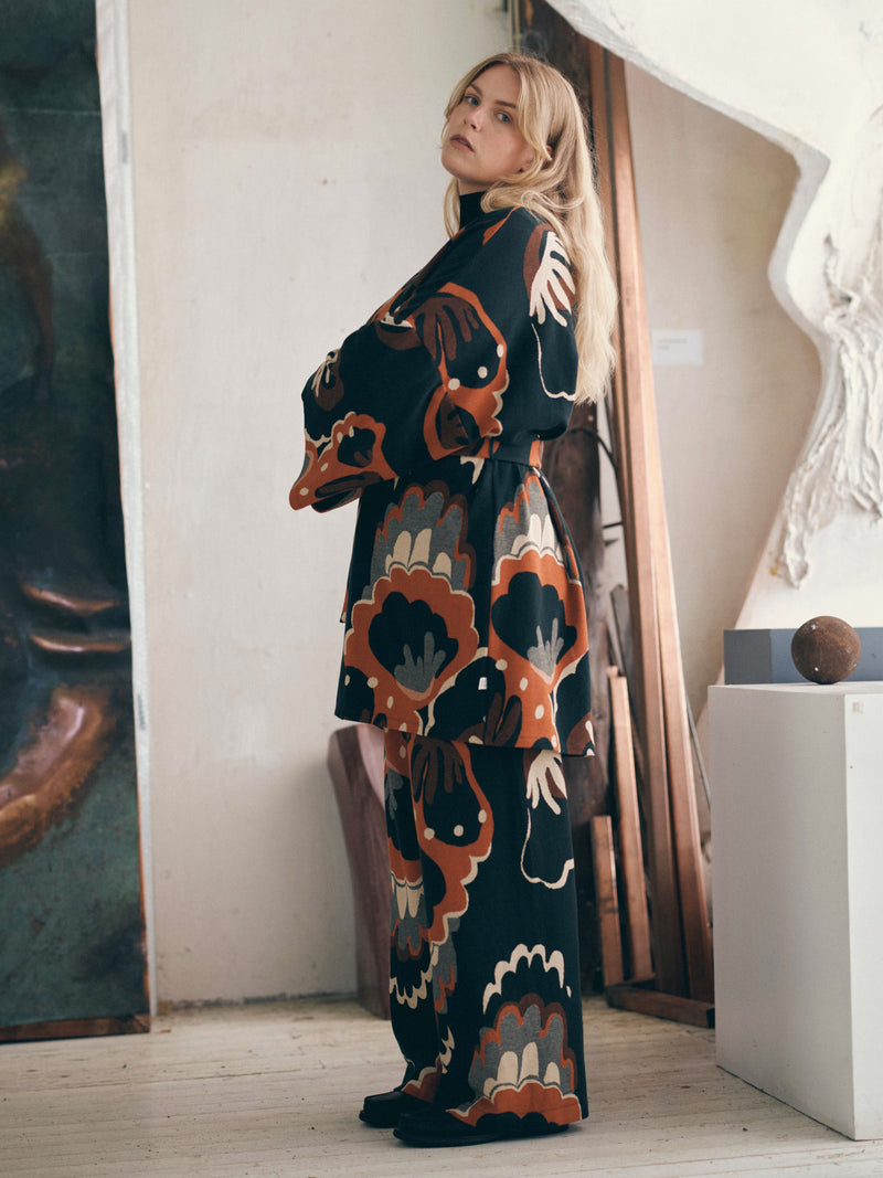 Seashell jacquard housut