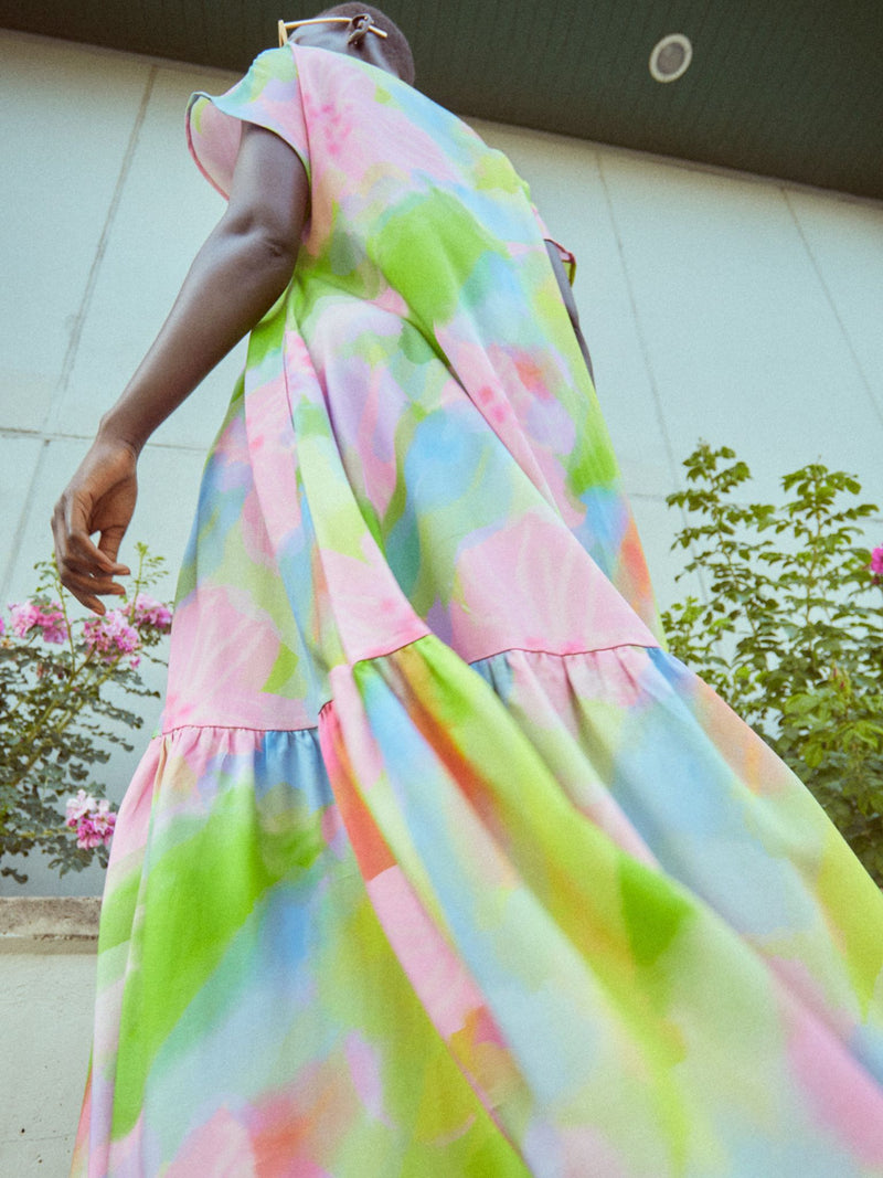 SAMPLE SALE Pink Bloom aikuisten maksimekko