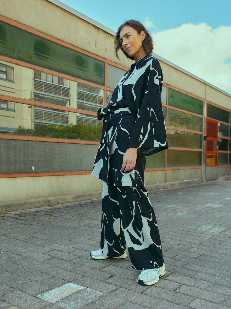 Waving aikuisten jacquard kimonotakki