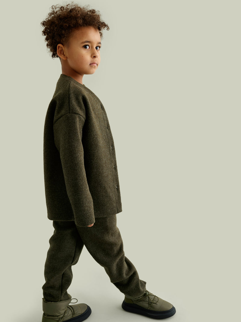 Boiled Wool -takki, dark forest green
