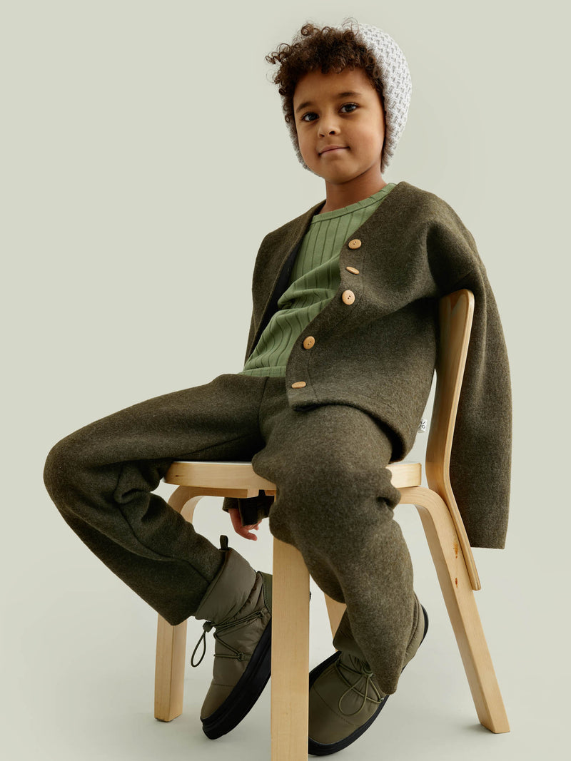 Boiled Wool -takki, dark forest green