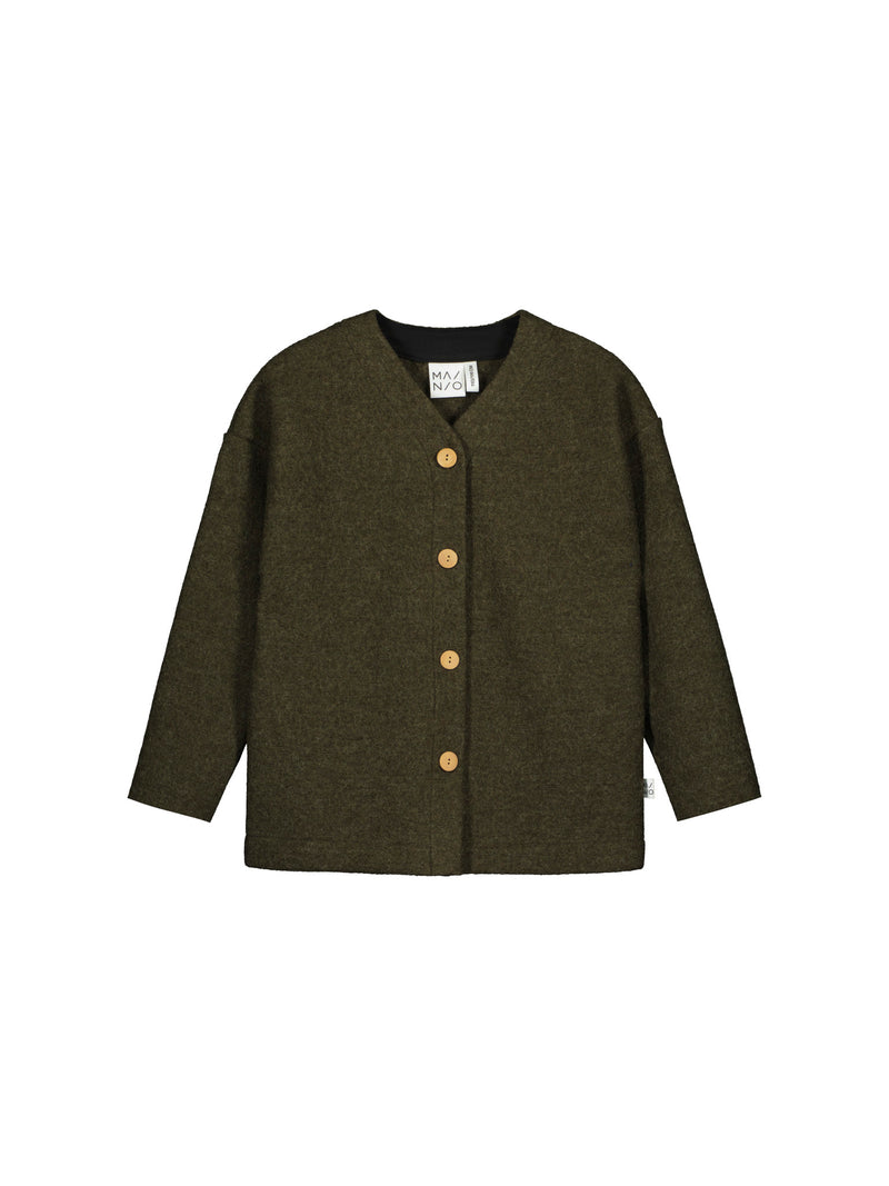 Boiled Wool -takki, dark forest green