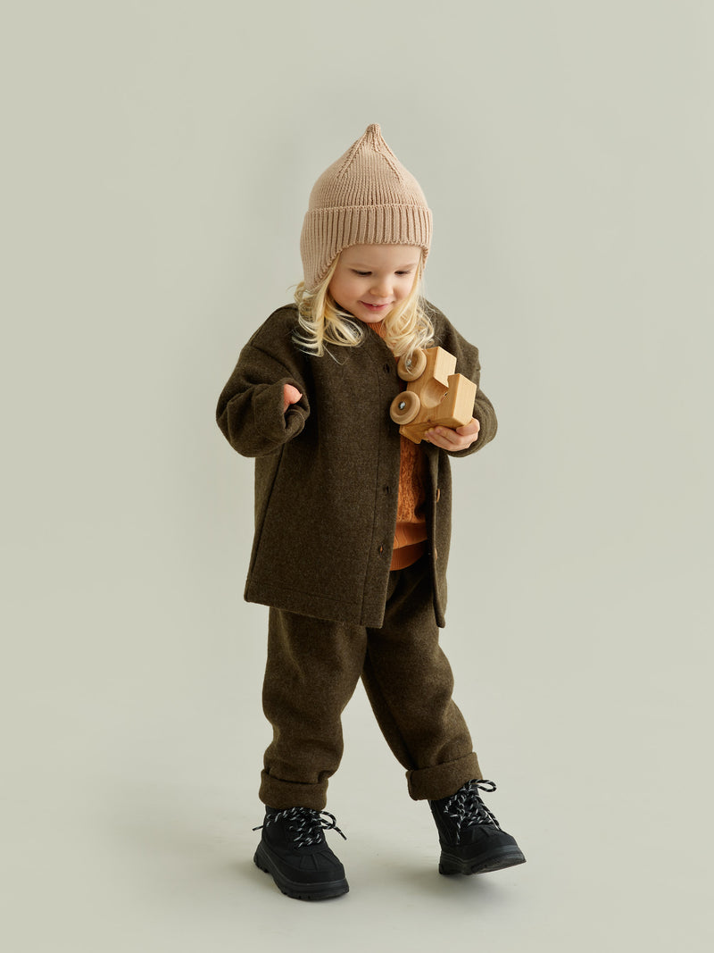 Boiled Wool -takki, dark forest green