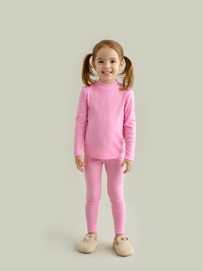 Merino-leggingsit, pink cosmos