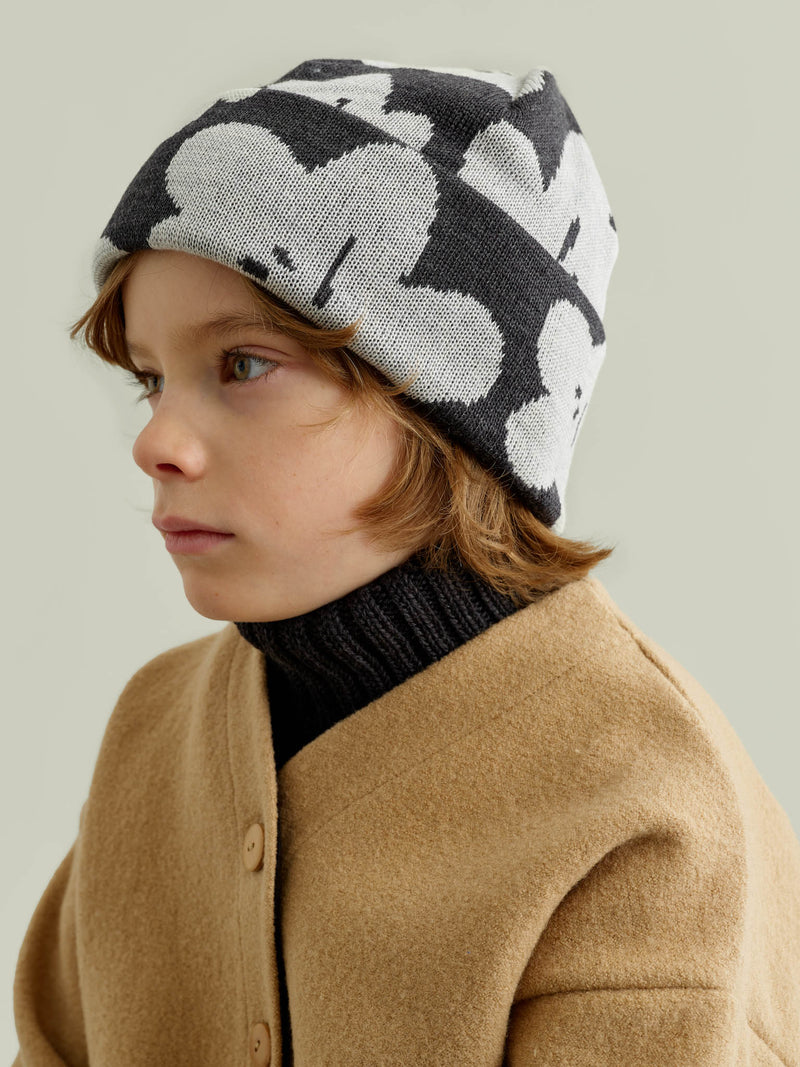 Blossoms jacquard-pipo, dark grey