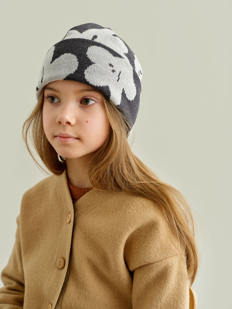 Blossoms jacquard-pipo, dark grey