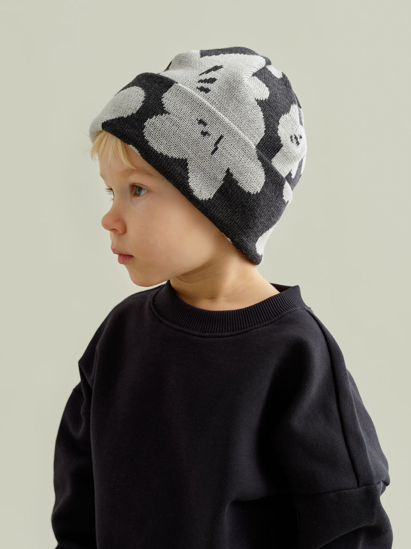 Blossoms jacquard-pipo, dark grey