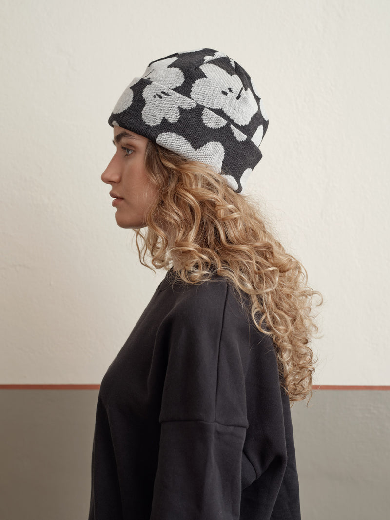 Blossoms jacquard-pipo, dark grey